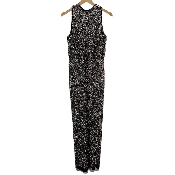 Adrianna Papell Size 6 Black Sequin Blouson Sleeveless Cocktail Evening Gown - Picture 3 of 16